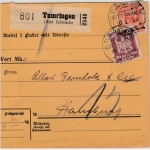 DR - Tumringen (Amt Lörrach) 10.5.24, KOS a. Paketkarte n. Hamburg