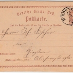 DR - Biedenkopf 16/10 (1874), kl. K1 a. 1/2 Gr. Brustschild GA-Karte n. Gießen