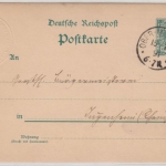DR - 5 Pfg. Krone/Adler, GA-Karte/geprägter Absender, Ober-Ingelheim 1891 n.