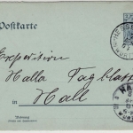 DR - 2 Pfg. Germania GA-Karte/Oberamtsverkehr Hessenthal - Hall 1904