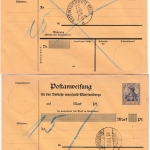 DR - 20 Pfg. Germania, blau + violettblau, blanko-entwertet Ludwigsburg 1920