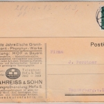 DR - 8 Pfg. Ebert/Perfin "JS", Firmenkarte Hof - Wasserburg 1930
