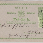 Württemberg - 1 Kr. GA-karte + 1 Kr. gez. (!!), Hall - Stuttgart