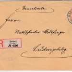 Württemberg - 25 Pfg. Dienst, Einschreibebrief/OA-Bereich, Marbach 1911 n.