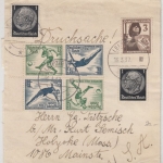 DR - Olympia, Zusammendrucke u.a., Streifband n. USA, Leipzig - Holyoke 1937