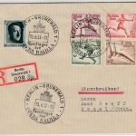 DR - Olympia, Zusammendruck u.a., Einschreibebrief SST Berlin-Grunewald - Beuel