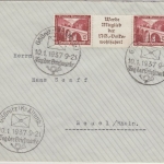 DR - Brücken Zusammendruck, Brief SST Gößnitz Tag der Briefmarke - Beuel 1937