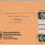 DR - Hindenburg Zusammendruck, Brief Obernheim - Bärweiler 1940