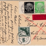DR - Hindenburg Zusammendruck u.a., Eilkarte Charlottenburg - Celle 1939