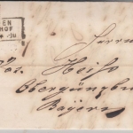 DR/Bayern - 1 Gr. gr. Brustschild, Brief Ra3 Aachen Bahnhof - Obergünzburg 1873