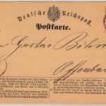DR - 1/2 Gr. kl. Brustschild, Karte K1 Plauen - Offenbach 1872