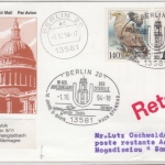 BRD - Postsperre, Lupokarte n. SOMALIA 1994, Retour-Stpl. d. Lupo-Leitstelle