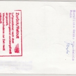 BRD - Postsperre, Lupokarte n. SOMALIA 1994, Retour-Stpl. d. Lupo-Leitstelle