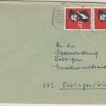 BRD - 2x20 Pfg. Calvin, Brief Hamburg - Böblingen 1964