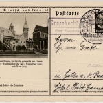 DR - Großkochberg ü. Rudolstadt, Landpost-Ra2 a. Bild-GA-Karte n. Halle 1935