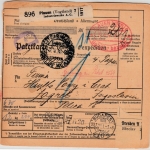 DR - Plauen 1937, Gebühr bezahlt, Paketkarte/Selbstbucher n. JUGOSLAWIEN