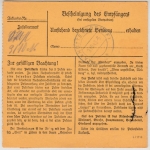 DR - Netzschkau 1943 Gebühr bezahlt, Paketkarte/Selbstbucher n. Maxhütte-Haidhof