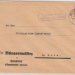 DR - Lausnitz ü. Neustadt (Orla), Landpost-Ra2 a. Brief n. Gera 1941