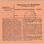 DR - 50+25 Pfg. AH, Paketkarte Schkölen - Drei-Ähren b. Kolmar 1941