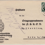 DR - Ilmenau 1934, Vordruckkarte d. NS-Kriegsopferversorgung n. Roda