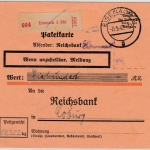 DR - 3x80 Pfg. AH, Wertpaketkarte Eisenach 2 - Coburg 1942