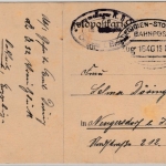 DR - St. Egidien - Stollberg Zug 1840 Bahnpost, Feldpostkarte Oelsnitz 1918 n.