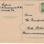 BRD - Niederzier ü. Düren, Poststelle I a. GA-Karte n. Bad Aachen 1957