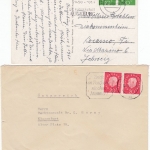 BRD - 10 u. 20 Pfg. Heuss III, je waagr. Paar, Karte bzw. Brief ins Ausland 1960