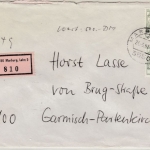BRD - 2x200 Pfg. B&S, Wertbrief Marburg Lahn 5 - Garmisch-Partenkrichen 1982