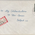 BRD - Schloßberg ü. Bopfingen 1963, Poststelle I, Einschreibebrief n. Ulm