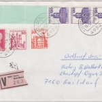 BRD - 120 Pfg.B&S Endstreifen/4 Leerfelder u.a. Wertbrief Horn-Bad Meinberg 1987