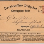 DR - 1/2 Gr. kl. Brustschild, NDP-Correspondenzkarte Ra3 Marienberg i. Sachsen