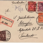 DR-Infla - 1 1/4 M. Germania u.a., Einschreibebrief n. FINNLAND, Heidenau-Nord