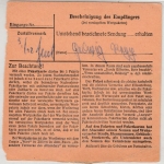 Bizone - 80+10 Pfg. Bauten, Paketkarte Dortmund-Dorstfeld - Ludwigshafen 1949