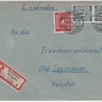 All. Bes. - 60+2x12 Pfg. Ziffer, Einschreibebrief Dortmund-Mengede - Tegernsee