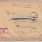 All. Bes. - Dortmund-Eving 1946, Gebühr bezahlt, Einschreibebrief n. Düsseldorf