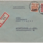 All.Bes. - Dortmund-Barop 1947, Einschreibebrief n. Aschaffenburg