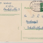 BRD - Aachen - Altenbeken Zug 533, Bahnpost, GA-Karte n. Hamburg 1959