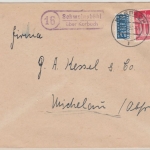 Bizone - (16) Schweinsbühl ü. Korbach, Landpost-Ra2 a. Brief n. Michelau 1950