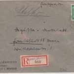 All.Bes. - Adorf (Waldeck) 1947, Einschreibebrief n. Frankfurt a.M., ohne Inhalt