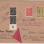 All.Bes. - 1 M. Ziffer u.a., Nachnahme-Einschreibebrief Ziegenhain (Bz. Kassel)