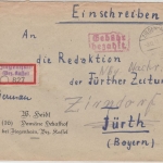 All.Bes. - Zigenhain (Bz. Kassel) 3.12.45, Gebühr bezahlt, Einschreibebrief n.