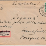 All.Bes. - Neukirchen ü. Treysa 1946 Poststelle I, Einschreibebrief n. Frankfurt