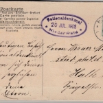 Hessen - Nationaldenkmal a.d. Niederwald, col. Prägekarte, gelaufen 1908
