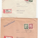 BRD - Niedervorschütz ü. Wabern Poststelle I, 2 versch. R-Zettel/2 R-Briefe 1963