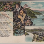 Hessen - Carlshafen a.d. Weser farb. Mehrbild-AK, Bahnpost Nordhauen - Paderborn
