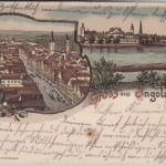 Bayern - Ingolstadt, Mehrbild-Farblitho Gruss aus.., gelaufen/Soldatenkarte 1901