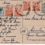 All.Bes./Währungsreform - 12 Pfg. GA-Karte + Zusatz, Wolnzach - München 22.6.48