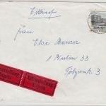 Berlin - 1,10 DM Neuberlin (Uniklinik Steglitz), Orts-Eilbrief (Rohrpost) 1958