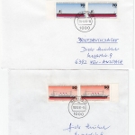 Berlin - Jugend 1977, je Mehrfachfrankatur, 4 Briefe/Briefdrucksache/Karte 1991
